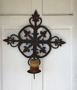 Wrought iron Sconce. Large, Outdoor decor,