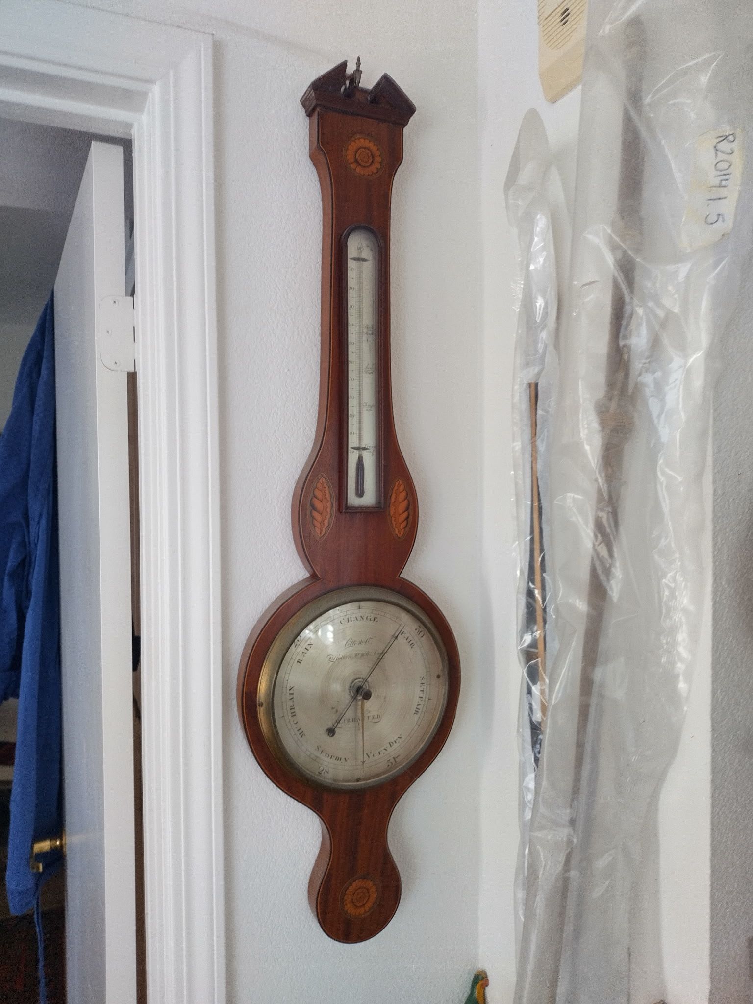 19th Century Wood Barometer