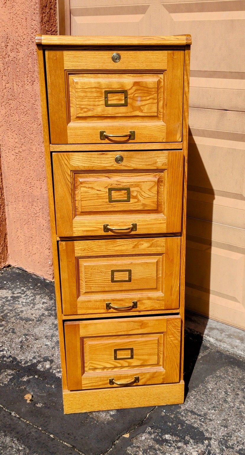 Large Wooden File Cabinet Cosmetic Damage At Bottom $20