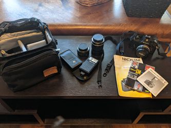 Nikon EM film camera + accessories