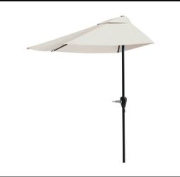 New Other Pure Garden 9ft. Half Umbrella Outdoor Patio Shade, Tan