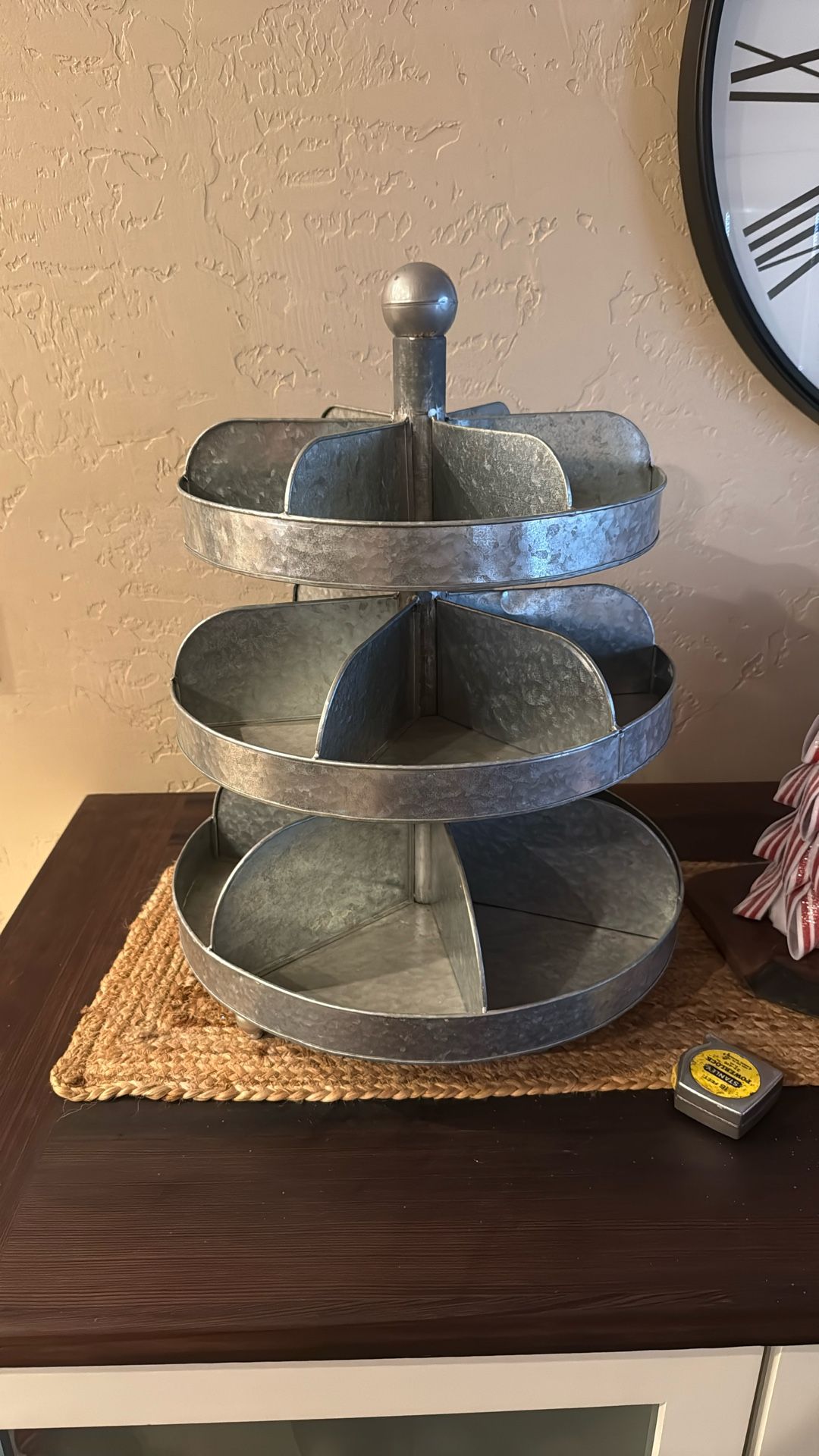 Large galvanized dessert stand