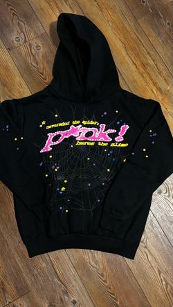 Sp5der Pink Slime Black Hoodie