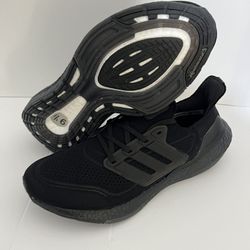 Adidas Ultraboost 21 Sneakers Triple Black Men's Size 9.5 New