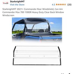 Starknight Commander UTV Rear Windshield New In Package 