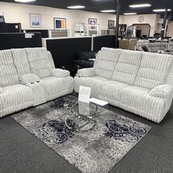 New Dual Power Recliner Sofa & Loveseat Set. Delivery & Set Up Available 