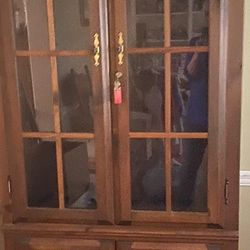 Two  Wooden Custom made matching Caninets