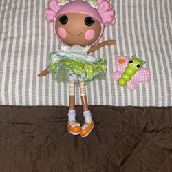 Lalaloopsy Blossom Flowerpot  12" Full Size Doll Pink Hair Daisy Butterfly Pet