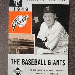2001 Upper Deck Leo Durocher 1948 Legends Of New York Giants #49 Baseball Card Vintage Collectible MLB Sports