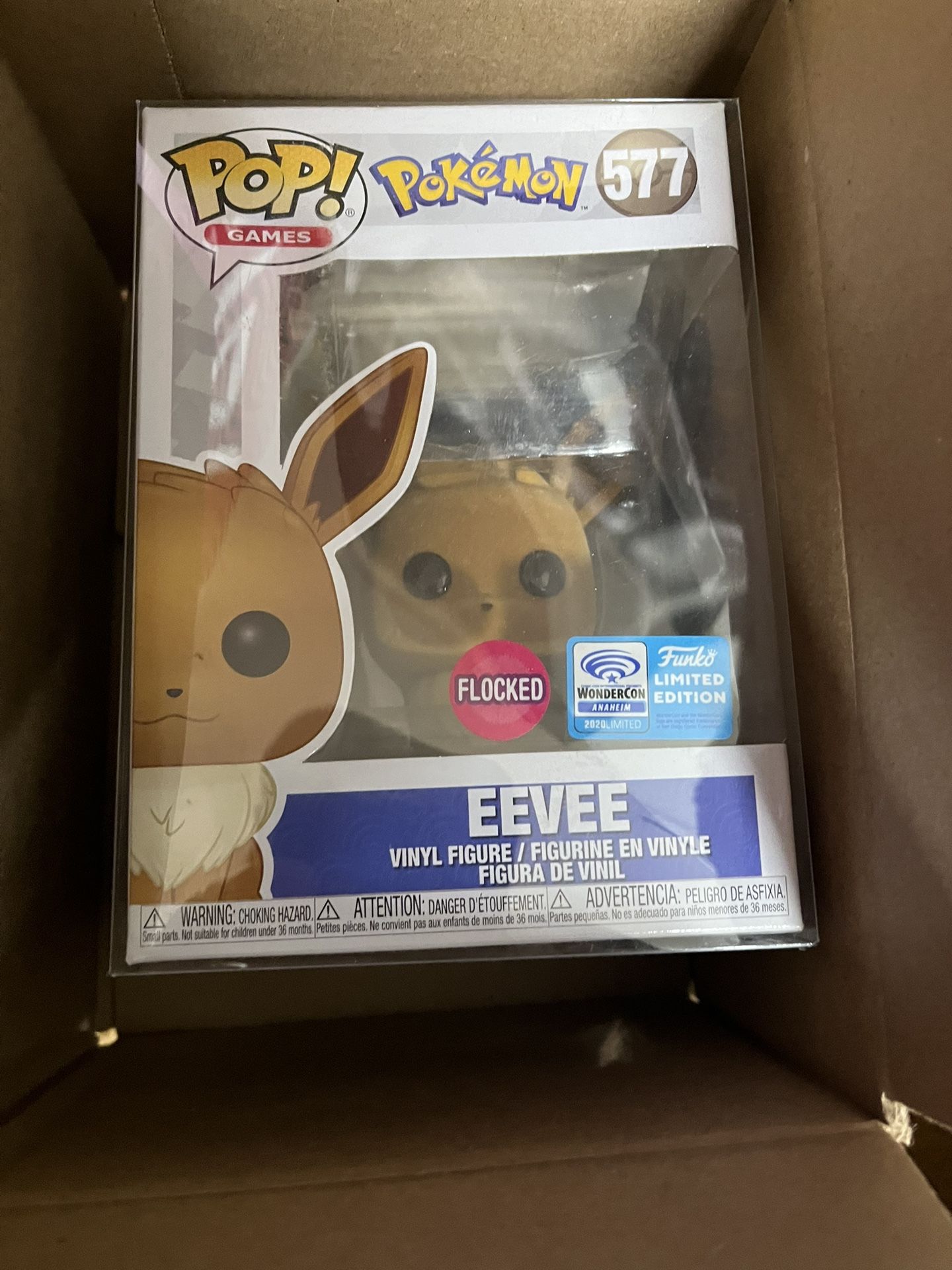Eevee Wondercon 577 Flocked Pokemon Funko Pop
