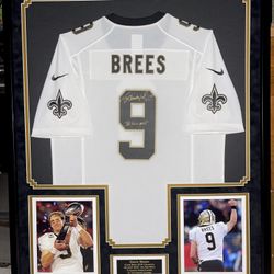Drew Brees. Saints. Custom Jersey Frame