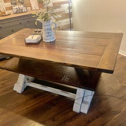 Dining Table Farmhouse Table W/2 Benches 2 Chairs 