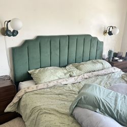 Green Tufted Headboard