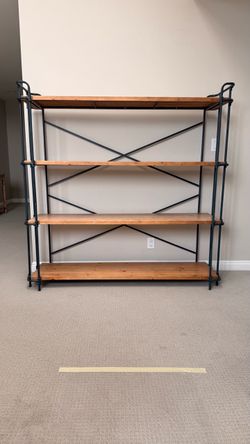 Wood & Metal Bookcase / Shelving Unit