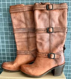 Frye Strappy Leather Boots W 6B