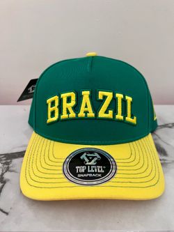 Brazil Embroidered Green & Yellow Men’s Adjustable Hat NEW