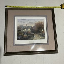 Thomas Kinkade “The Open Gate,Sussex” Signed Numbered Framed 131/989 19”x17”