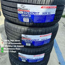 215/45/17 Atlander A/S New Set of Tires Installed and Balanced Set de Llantas Nuevas Instaladas y Balanceadas