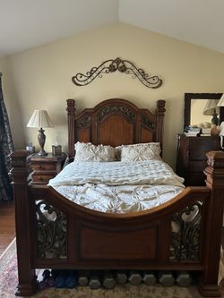 Queen Bed frame and Night Table