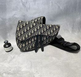 Dior saddle bag with oblique embroidery and printed design