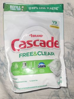 Cascade Free&Clear Detergent. Dishwasher Detergent. Dish soap. Jabón de los trastes