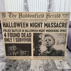 New Michael Myers Haddonfield Herald Sign - Halloween