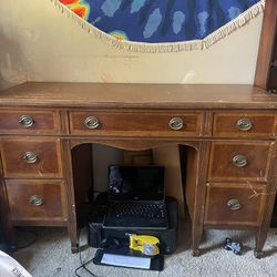 Nice Vintage Solid Wood Desk 