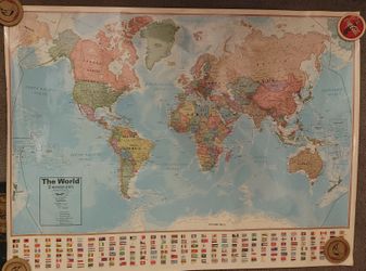 World Map Laminated Wall Map by Round World Products