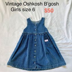 Vintage Oshkosh B’gosh Denim dress Girls size 6