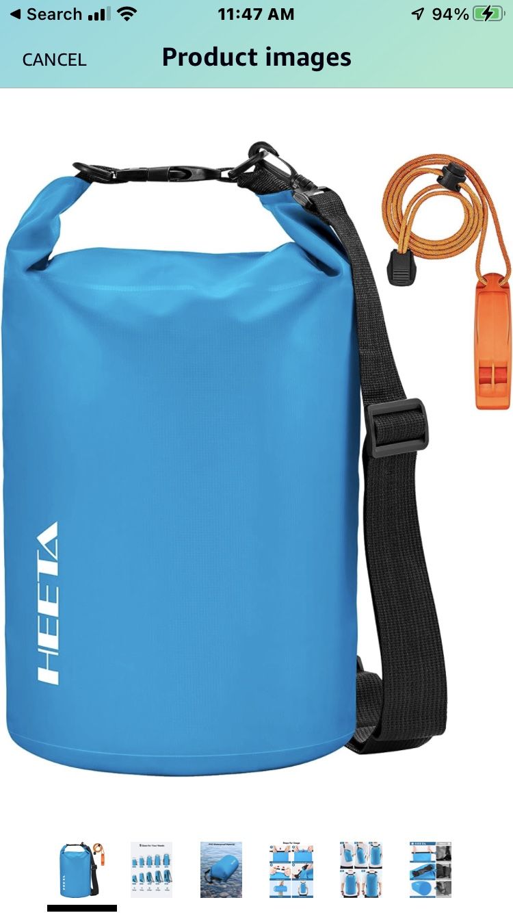 HEETA Waterproof Dry Bag for Women Men(Upgraded Version) 5L/10L/20L/30L/40L Roll Top Lightweight Dry Storage Bag Backpack with Emergency Whistle