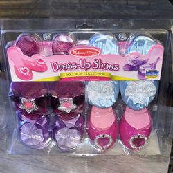 Melissa & Doug Dress Up Shoes Role Play Collection Pink Princess Play Ages 3-5