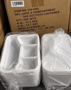 200 Sets 30oz Food Containers with Lids - Full Carton
