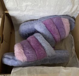 fluffy ugg slides