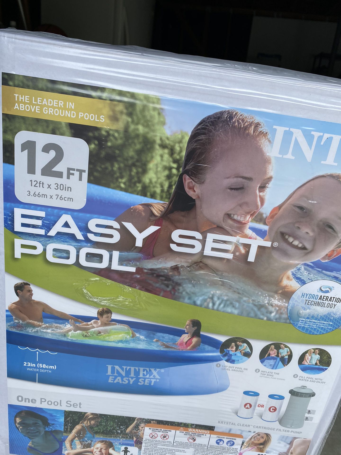 BRAND NEW INTEX EASY SET 12ft x 30in Above Ground Swimming Pool w/ Pump & Filter