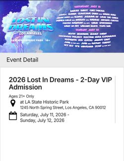 $200 lost in dream vip ticket