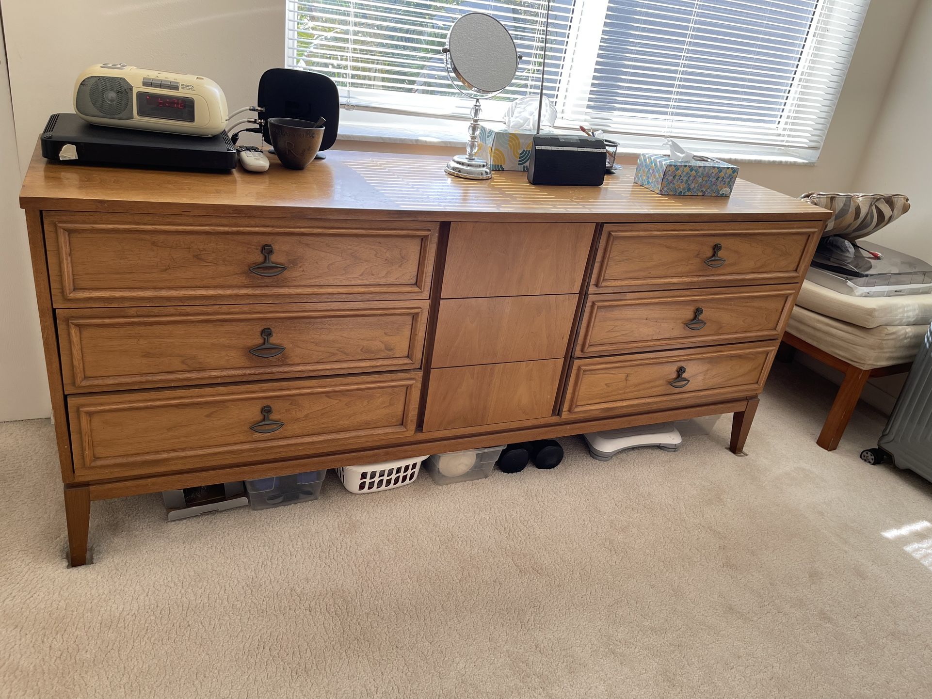 Wood wide dresser chest