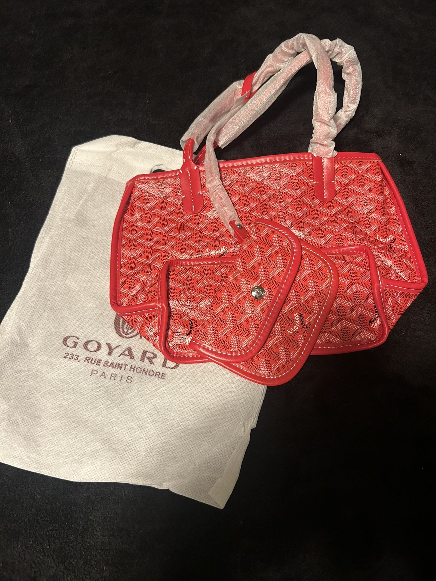 Goyard Red Canvas Hand Bag