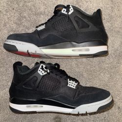 Air Jordan 4 Retro SE Black Canvas Sneakers Size 11