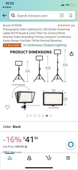Photography Video Lighting Kit, LED Studio Streaming Lights W/70 Beads & Color Filter for Camera Photo Desktop Video Recording Filming Computer Confer