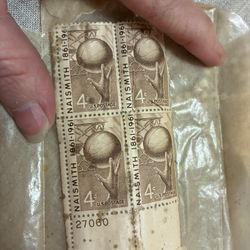 1961 4c Naismith Basketball Issue Mint Stamp Plate Block #1189