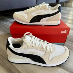 Men's Puma ST Miler Casual Shoes - White Black Vapor Gray - Size 11.5