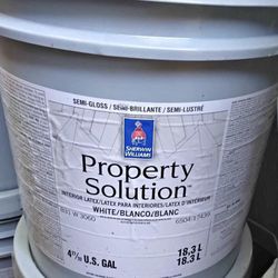 White Semigloss Interior Paint New 5 Gallons 
