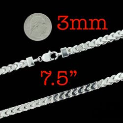7.5” Sterling Silver Franco Bracelet 