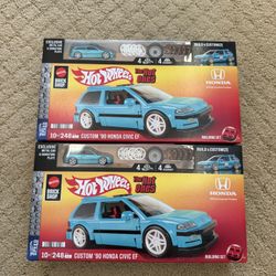 Mattel Brick Shop Hot Wheels The Hot Ones Custom ‘90 Honda Civic EF lot of 2