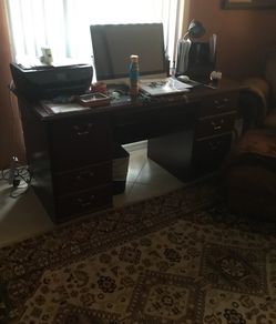 Office furniture desk and bookcases Thumbnail