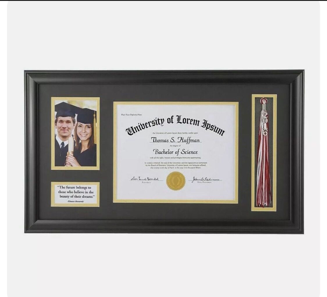 Graduation Picture Frame Diploma Holder Class 2025 Tassel Photo Memory Keepsake