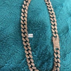 New 18k White Gold Cuban Link Chain 