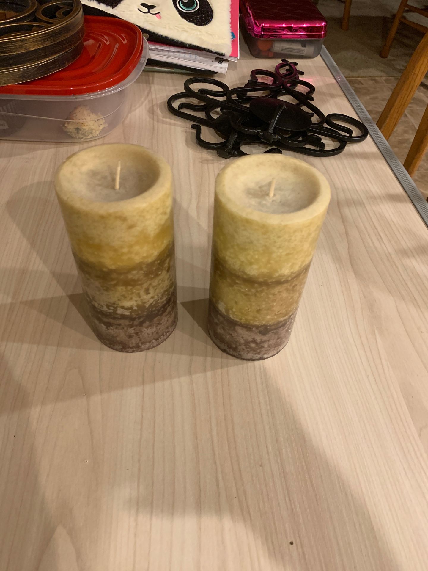 Set of brown candles