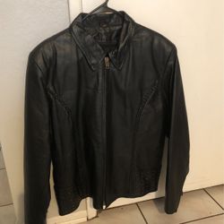 Man Black Leather Jacket .size Large.