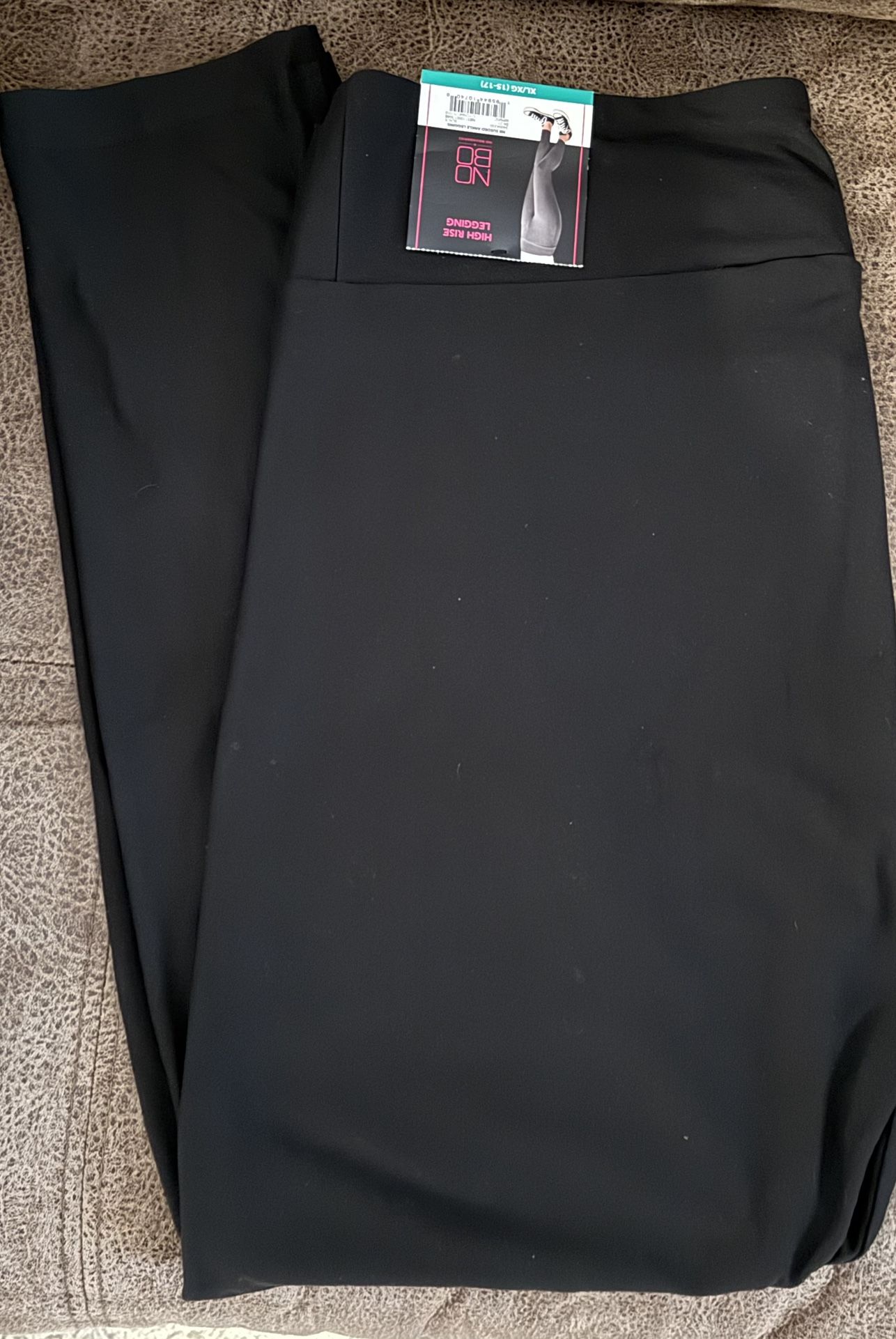 Ladies Black High Rise Ankle Leggings (Size XL 15-17) Brand New 